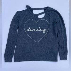 Chaser Blue/Gray Sunday Cut Out Sweater - Size S